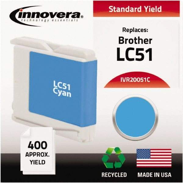 innovera - Cyan Ink Cartridge - Use with Brother DCP-130C, 330C, 350C, Fax 1360, 1860C, 1960C, 2480C, 2580C, MFC-230C, 240C, 440CN, 465CN, 665CW, 685CW, 845CW, 885CW, 3360C, 5460CN, 5860CN - Eagle Tool & Supply