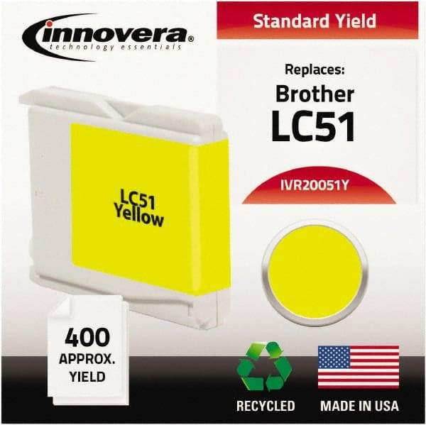 innovera - Yellow Ink Cartridge - Use with Brother DCP-130C, 330C, 350C, Fax 1360, 1860C, 1960C, 2480C, 2580C, MFC-230C, 240C, 440CN, 465CN, 665CW, 685CW, 845CW, 885CW, 3360C, 5460CN, 5860CN - Eagle Tool & Supply