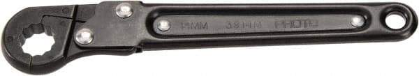 Proto - 18mm, Black Finish, Ratcheting Flare Nut Wrench - 12 Points, 7-1/4" OAL, Steel, Single End Head - Eagle Tool & Supply