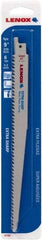 Lenox - 9" Long x 3/4" Thick, Bi-Metal Reciprocating Saw Blade - Straight Profile, 6 TPI, Toothed Edge - Eagle Tool & Supply