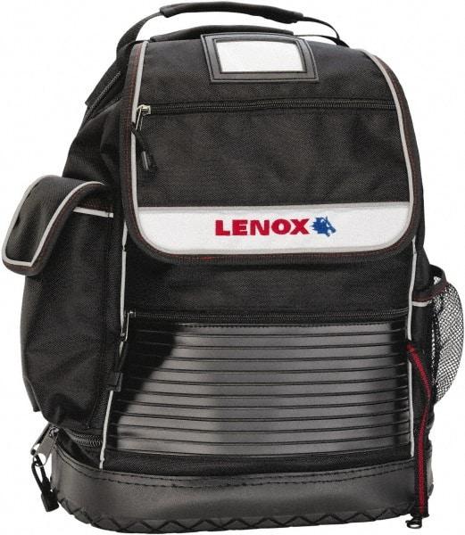 Lenox - 30 Pocket Black Ballistic Nylon Backpack Tool Bag - 6" Wide x 14" Deep x 18" High - Eagle Tool & Supply