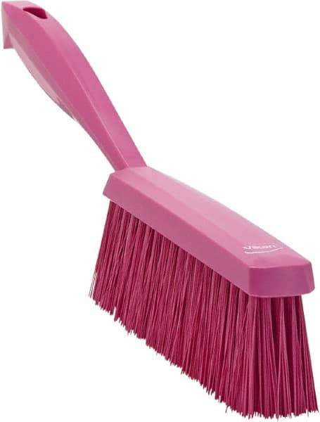 Vikan - 14" OAL, Polyester Staple Set Bench Brush - 2" Bristle Length, 6-3/8" Long Head, Pink - Eagle Tool & Supply