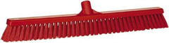 Vikan - 24" Combo Duty Synthetic Push Broom - 2" Bristle Length, Plastic Block, European Threaded Handle Connection - Eagle Tool & Supply