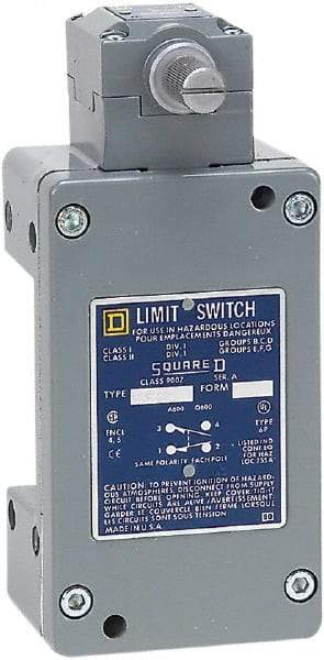 Square D - SPDT, NC/NO, 600 Volt Screw Terminal, Rotary Head Actuator, General Purpose Limit Switch - 1, 2, 4, 6, 12, 13, 6P NEMA Rating, IP67 IPR Rating - Eagle Tool & Supply