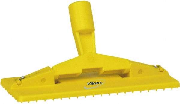 Vikan - 9" Long x 3-3/4" Wide Scouring Pad Holder - Yellow - Eagle Tool & Supply
