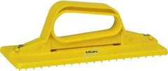 Vikan - 9" Long x 3-3/4" Wide Scouring Pad Holder - Yellow - Eagle Tool & Supply