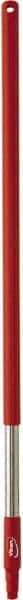 Vikan - 59 x 1-1/4" Fiberglass Squeegee Handle - European Threaded Connection, Red - Eagle Tool & Supply