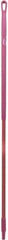 Vikan - 59 x 1-1/4" Fiberglass Squeegee Handle - European Threaded Connection, Pink - Eagle Tool & Supply