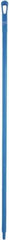 Vikan - 59 x 1-1/4" Polypropylene Squeegee Handle - European Threaded Connection, Blue - Eagle Tool & Supply