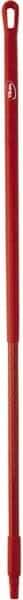 Vikan - 51 x 1-1/4" Fiberglass Squeegee Handle - European Threaded Connection, Red - Eagle Tool & Supply