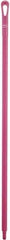 Vikan - 51 x 1-1/4" Polypropylene Squeegee Handle - European Threaded Connection, Pink - Eagle Tool & Supply