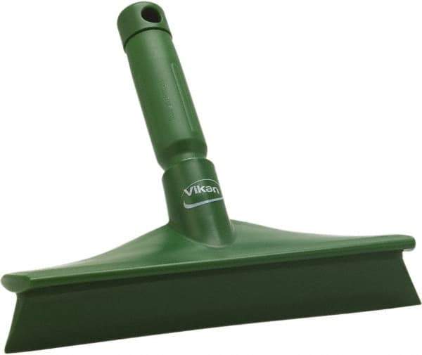 Vikan - 9.84" Rubber Blade Bench Squeegee - Single Edge, Green, Plastic Holder - Eagle Tool & Supply