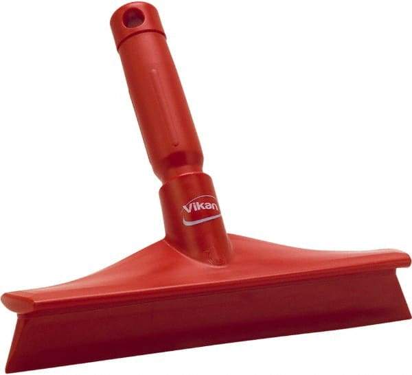 Vikan - 9.84" Rubber Blade Bench Squeegee - Single Edge, Red, Plastic Holder - Eagle Tool & Supply