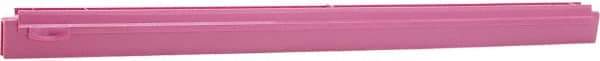 Vikan - 24" Rubber Blade Squeegee Refill - Double Edge, Pink, Plastic Holder - Eagle Tool & Supply