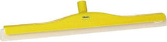 Vikan - 24" Foam Rubber Blade Floor Squeegee - Double Edge, Yellow, Plastic Holder - Eagle Tool & Supply