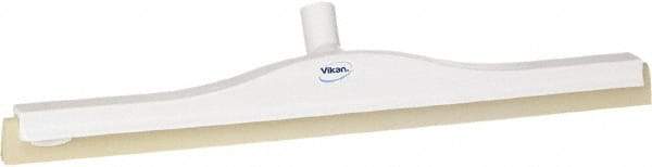 Vikan - 24" Foam Rubber Blade Floor Squeegee - Double Edge, White, Plastic Holder - Eagle Tool & Supply