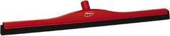 Vikan - 28" Foam Rubber Blade Bench Squeegee - Double Edge, Red, Plastic Holder - Eagle Tool & Supply