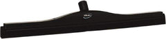 Vikan - 24" Foam Rubber Blade Bench Squeegee - Double Edge, Black, Plastic Holder - Eagle Tool & Supply