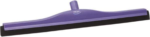 Vikan - 24" Foam Rubber Blade Bench Squeegee - Double Edge, Purple, Plastic Holder - Eagle Tool & Supply