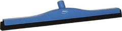 Vikan - 24" Foam Rubber Blade Bench Squeegee - Double Edge, Blue, Plastic Holder - Eagle Tool & Supply