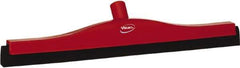 Vikan - 20" Foam Rubber Blade Bench Squeegee - Double Edge, Red, Plastic Holder - Eagle Tool & Supply