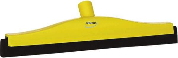 Vikan - 16" Foam Rubber Blade Bench Squeegee - Double Edge, Yellow, Plastic Holder - Eagle Tool & Supply