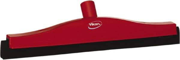 Vikan - 16" Foam Rubber Blade Bench Squeegee - Double Edge, Red, Plastic Holder - Eagle Tool & Supply