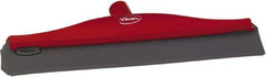 Vikan - 16" Rubber Blade Ceiling Squeegee - Double Edge, Red, Plastic Holder - Eagle Tool & Supply