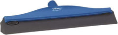 Vikan - 16" Rubber Blade Ceiling Squeegee - Double Edge, Blue, Plastic Holder - Eagle Tool & Supply