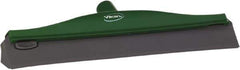 Vikan - 16" Rubber Blade Ceiling Squeegee - Double Edge, Green, Plastic Holder - Eagle Tool & Supply