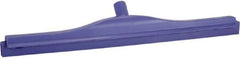 Vikan - 24" Rubber Blade Floor Squeegee - Double Edge, Purple, Plastic Holder - Eagle Tool & Supply