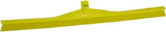 Vikan - 27.56" Rubber Blade Floor Squeegee - Single Edge, Yellow, Plastic Holder - Eagle Tool & Supply