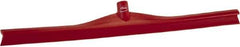 Vikan - 27.56" Rubber Blade Floor Squeegee - Single Edge, Red, Plastic Holder - Eagle Tool & Supply