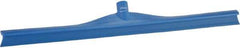 Vikan - 27.56" Rubber Blade Floor Squeegee - Single Edge, Blue, Plastic Holder - Eagle Tool & Supply