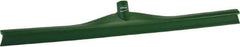 Vikan - 27.56" Rubber Blade Floor Squeegee - Single Edge, Green, Plastic Holder - Eagle Tool & Supply