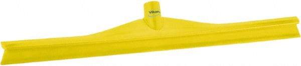 Vikan - 23.62" Rubber Blade Floor Squeegee - Single Edge, Yellow, Plastic Holder - Eagle Tool & Supply