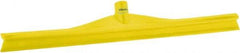 Vikan - 23.62" Rubber Blade Floor Squeegee - Single Edge, Yellow, Plastic Holder - Eagle Tool & Supply