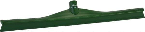 Vikan - 23.62" Rubber Blade Floor Squeegee - Single Edge, Green, Plastic Holder - Eagle Tool & Supply