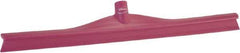 Vikan - 23.62" Rubber Blade Floor Squeegee - Single Edge, Pink, Plastic Holder - Eagle Tool & Supply