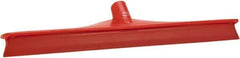 Vikan - 19.67" Rubber Blade Floor Squeegee - Single Edge, Red, Plastic Holder - Eagle Tool & Supply