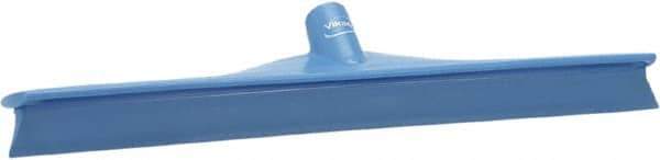 Vikan - 19.67" Rubber Blade Floor Squeegee - Single Edge, Blue, Plastic Holder - Eagle Tool & Supply