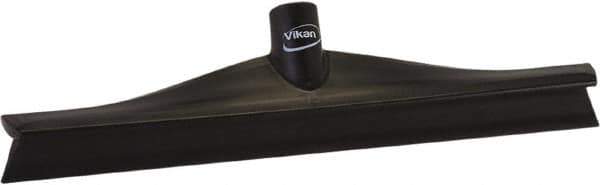 Vikan - 15-3/4" Rubber Blade Floor Squeegee - Single Edge, Black, Plastic Holder - Eagle Tool & Supply