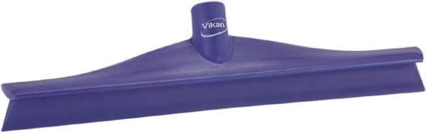 Vikan - 15-3/4" Rubber Blade Floor Squeegee - Single Edge, Purple, Plastic Holder - Eagle Tool & Supply