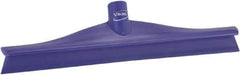 Vikan - 15-3/4" Rubber Blade Floor Squeegee - Single Edge, Purple, Plastic Holder - Eagle Tool & Supply