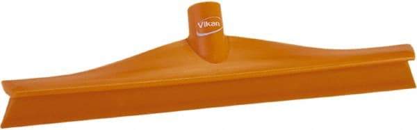 Vikan - 15-3/4" Rubber Blade Floor Squeegee - Single Edge, Orange, Plastic Holder - Eagle Tool & Supply