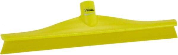 Vikan - 15-3/4" Rubber Blade Floor Squeegee - Single Edge, Yellow, Plastic Holder - Eagle Tool & Supply