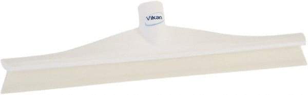 Vikan - 15-3/4" Rubber Blade Floor Squeegee - Single Edge, White, Plastic Holder - Eagle Tool & Supply