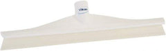 Vikan - 15-3/4" Rubber Blade Floor Squeegee - Single Edge, White, Plastic Holder - Eagle Tool & Supply