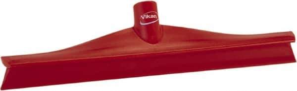 Vikan - 15-3/4" Rubber Blade Floor Squeegee - Single Edge, Red, Plastic Holder - Eagle Tool & Supply