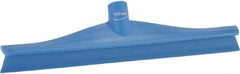 Vikan - 15-3/4" Rubber Blade Floor Squeegee - Single Edge, Blue, Plastic Holder - Eagle Tool & Supply